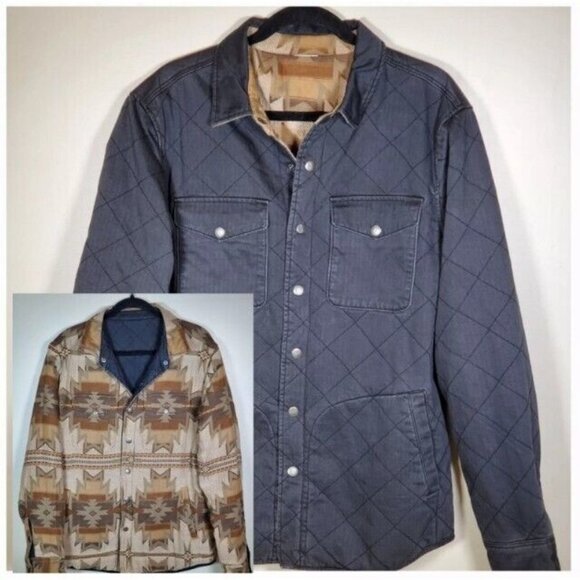 Faherty DGF Reversible Bondi Jacket Washed Black Quilted Size L NWT $288